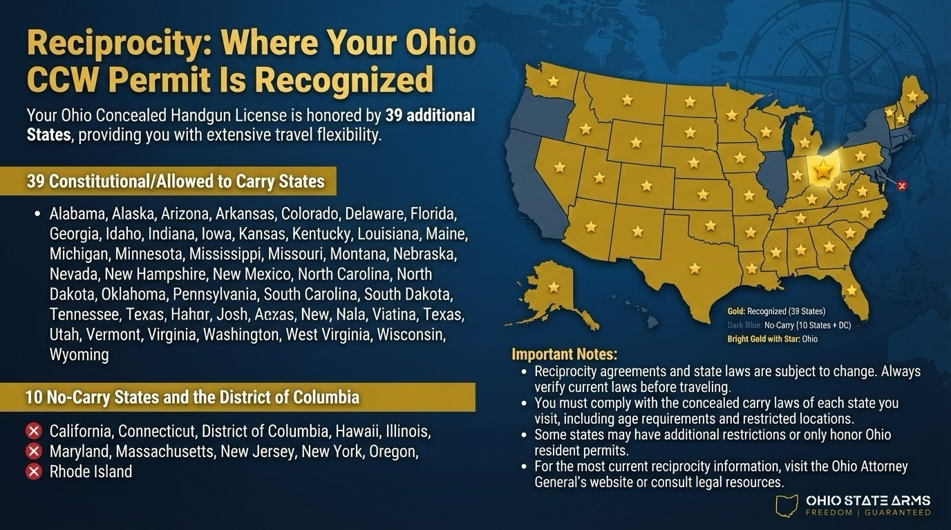 Ohio CCW Permit reciprocity map